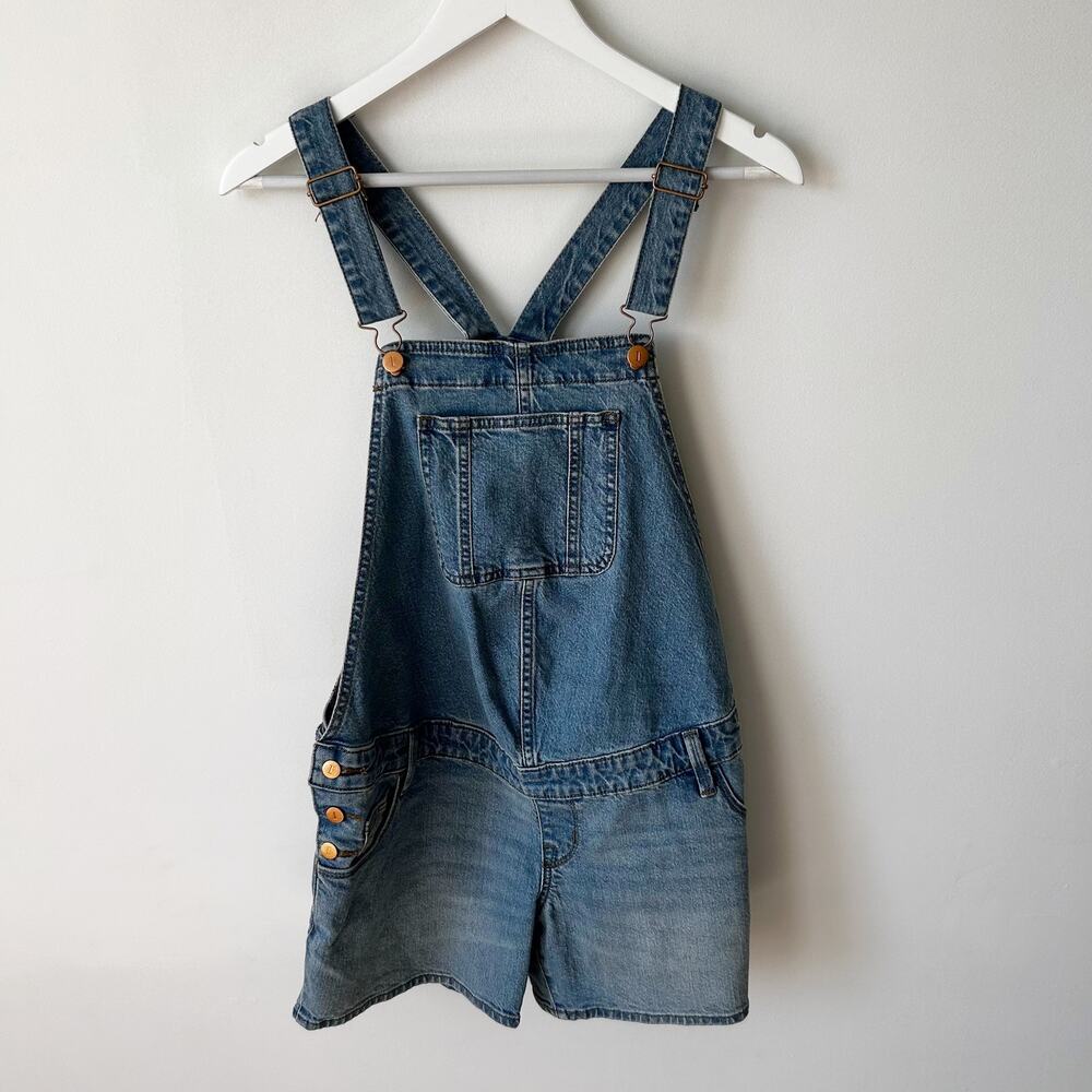 Isabel Maternity Shortall Overalls Size 6 NWT Denim Jean Adjustable Pregnancy